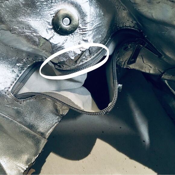 BRACIANO VINTAGE HANDBAG FAUX RATTLESNAKE SILVER - Picture 6 of 9